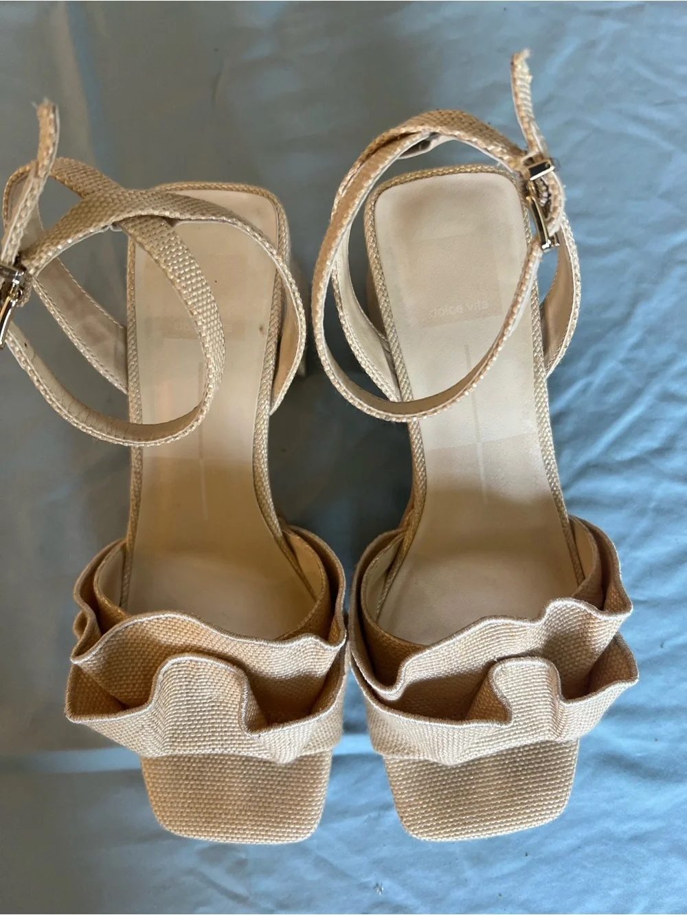 Dolce Vita Tan Ruffle Ankle-Strap Sandals - Picture 5 of 5